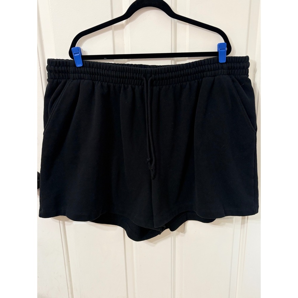 Wild Fable Plus Size Fleece Sweat Shorts 3X Black High Rise Pull On